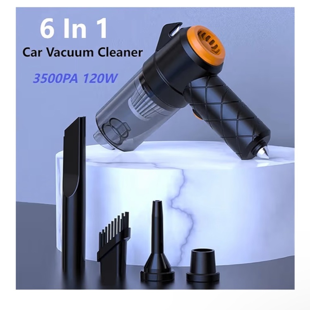 6 in 1 Blowing Suction Car Cleaner 120W Electric Powerful Vacuum ER tools NEW - Picture 2 of 8